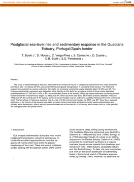 Postglacial Sea-Level Rise and Sedimentary Response in the Guadiana Estuary, Portugal/Spain Border