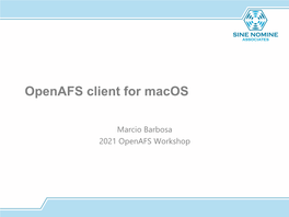 Openafs Client for Macos