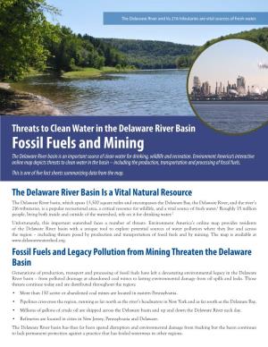 Mining and Fossil Fuels in the Delaware River Basin