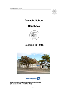 Dunecht School Handbook Session 2014/15