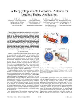 A Deeply Implantable Conformal Antenna for Leadless Pacing Applications