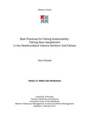 Best Practices for Fishing Sustainability: Fishing Gear Assessment in the Newfoundland Inshore Northern Cod Fishery