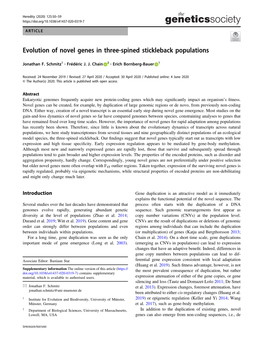 Evolution of Novel Genes in Three-Spined Stickleback Populations