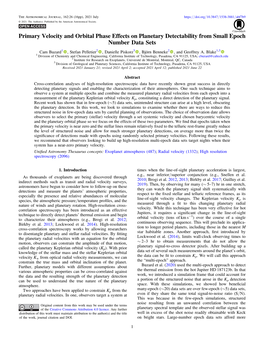 Primary Velocity and Orbital Phase Effects on Planetary Detectability from Small Epoch Number Data Sets