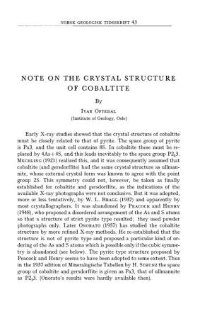 Note on the Crystal Structure of Cobaltite