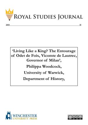 'Living Like a King? the Entourage of Odet De Foix, Vicomte De Lautrec