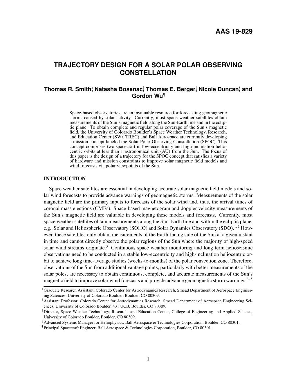 Aas 19-829 Trajectory Design for a Solar Polar