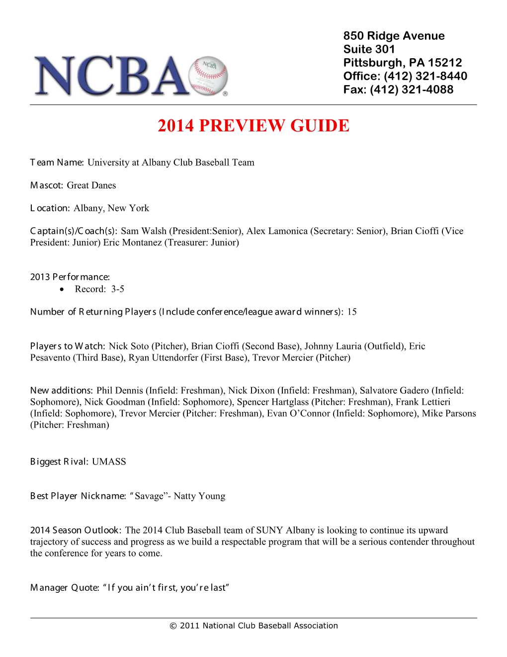 2014 Preview Guide