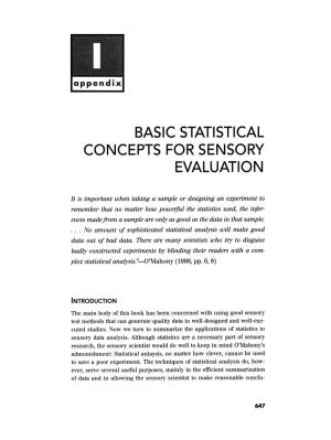 Basic Statistical Concepts for Sensory Evaluation
