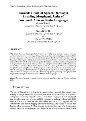 Encoding Morphemic Units of Two South African Bantu Languages