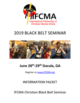 2019 Black Belt Seminar