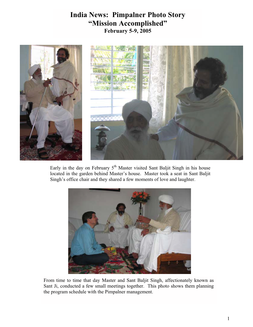 India News: Pimpalner Photo Story “Mission Accomplished” February 5-9, 2005