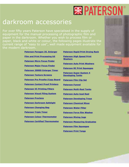 Darkroom Accessories