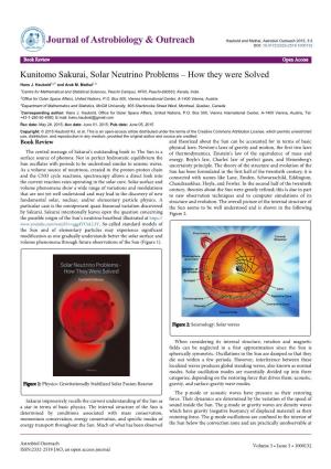 Kunitomo Sakurai, Solar Neutrino Problems – How They Were Solved Hans J