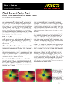 Pixel Aspect Ratio, Part 1 Fitting Rectangular Pixels Into Square Holes