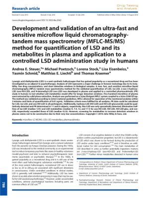 Development and Validation of an Ultra-Fast and Sensitive Microflow