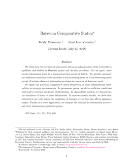 Bayesian Comparative Statics∗