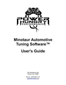 Minotaur Automotive Tuning Software™ User's Guide
