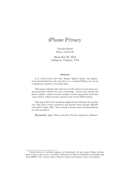 Iphone Privacy