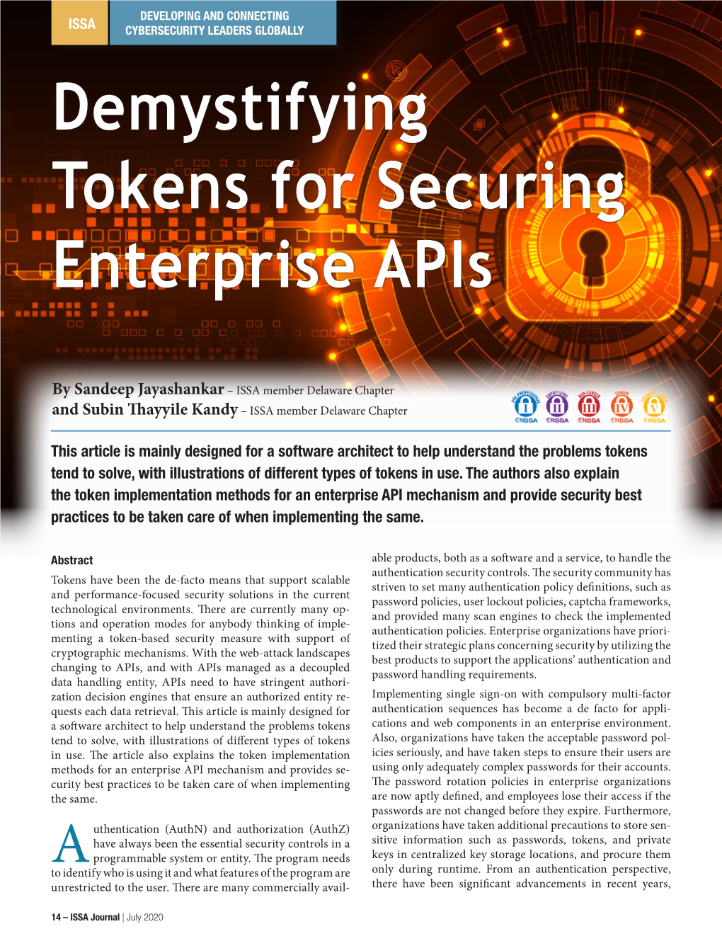 Demystifying Tokens for Securing Enterprise Apis