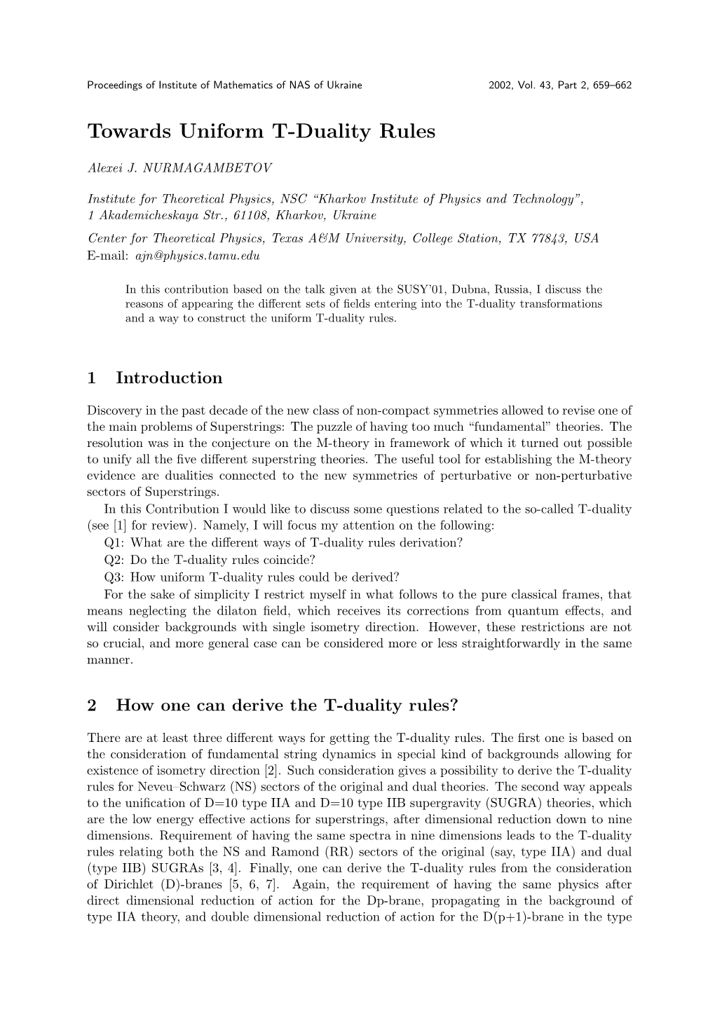 Towards Uniform T-Duality Rules