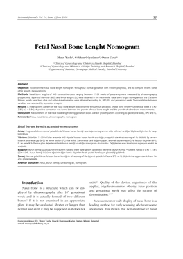 Fetal Nasal Bone Lenght Nomogram