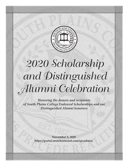 2020 Scholarship and Distinguished Alumni Celebration