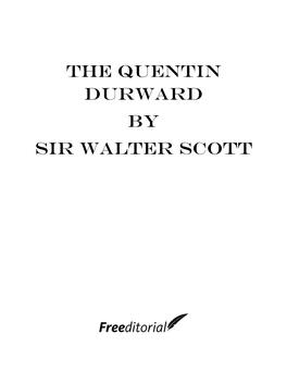 The Quentin Durward by Sir Walter Scott