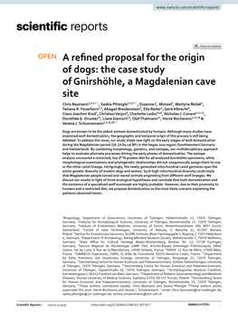 The Case Study of Gnirshöhle, a Magdalenian Cave Site Chris Baumann1,2,17*, Saskia Pfrengle2,3,17*, Susanne C