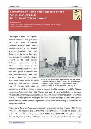 The Temple of Roma and Augustus on the Athenian Acropolis: a Symbol of Roman Power?