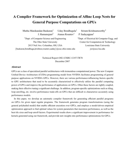 A Compiler Framework for Optimization of Affine Loop Nests