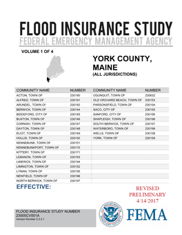 Preliminary Flood Insurance Study Information Volume 1