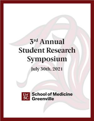 3Rd Annual Student Research Symposium
