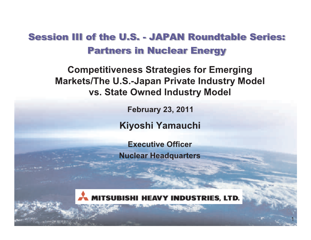 JAPAN Roundtable Series: Partners in Nuclear