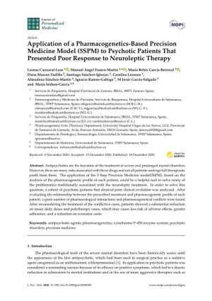 Application of a Pharmacogenetics-Based Precision Medicine Model (5SPM) to Psychotic Patients That Presented Poor Response to Neuroleptic Therapy