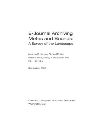 E-Journal Archiving Metes and Bounds: a Survey of the Landscape