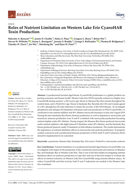 Roles of Nutrient Limitation on Western Lake Erie Cyanohab Toxin Production