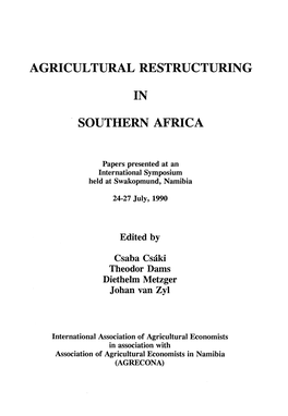 Agricultural Development Priorities for Namibia: the Lessons from Lesotho