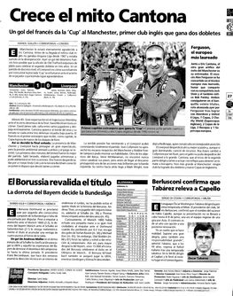 El. Borussia Revalida El Título ALEMANIA;0] Berlusconi Confirma Que JORNADA33 Frihr,Rnn.Rauorl Avarkn;Ccn 2.1 Tabárez