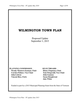 Wilmington Town Plan – PC Update May 2010 Page 1 of 95