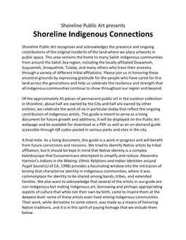 Shoreline Indigenous Connections