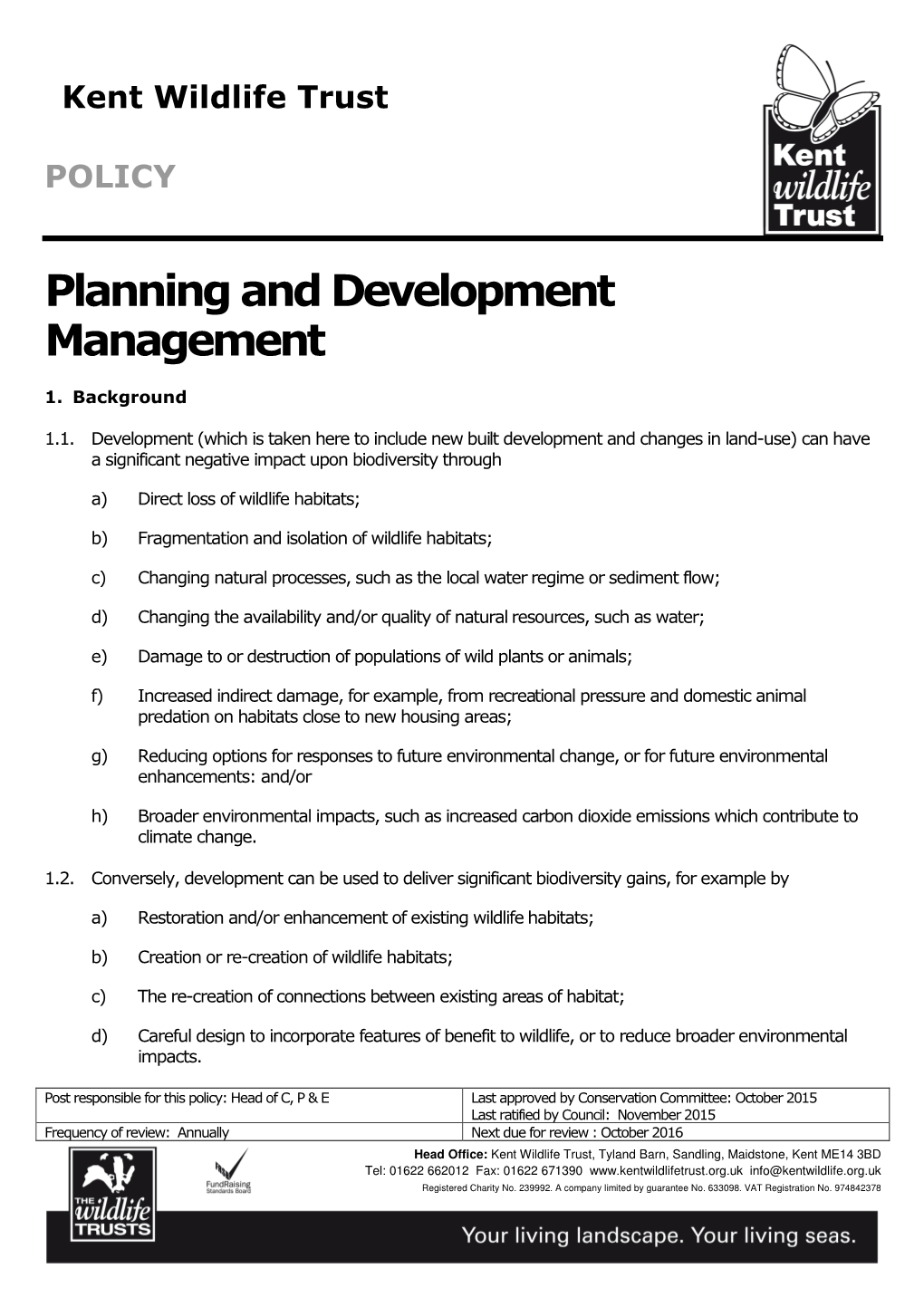 Planning and Development Management