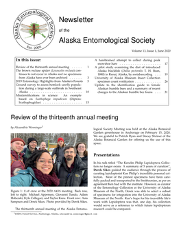 Newsletter Alaska Entomological Society
