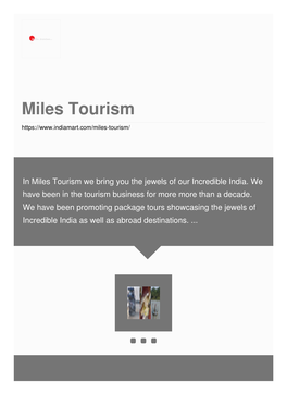 Miles Tourism