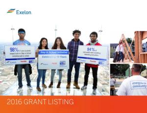 2016 GRANT LISTING 2016 Grant Recipients Exelon Corporation