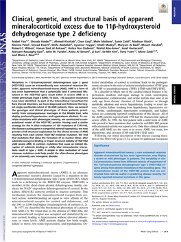 Clinical, Genetic, and Structural Basis of Apparent Mineralocorticoid