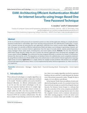 EAM: Architecting Efficient Authentication Model for Internet Security Using Image-Based One Time Password Technique