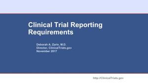 Clinical Trial Reporting Requirements