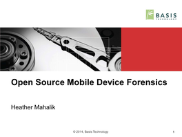 Open-Source Mobile Forensics