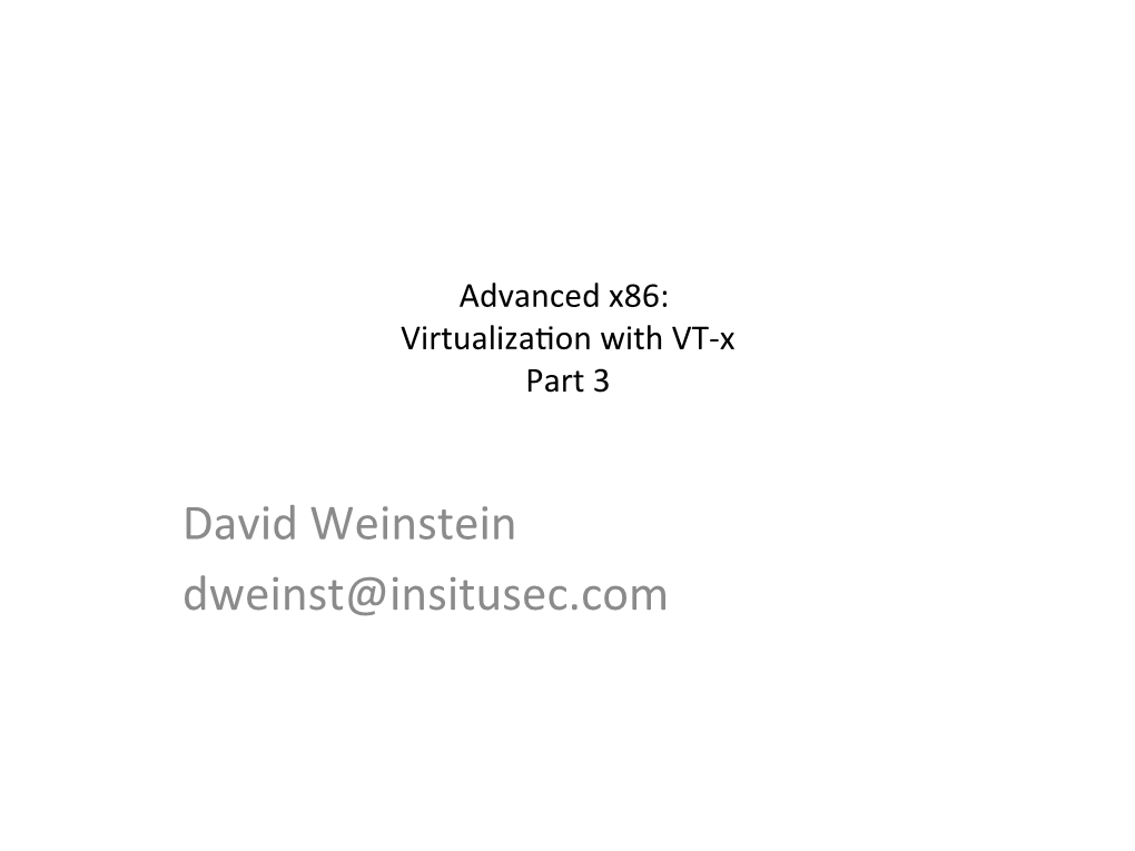 David Weinstein Dweinst@Insitusec.Com 2